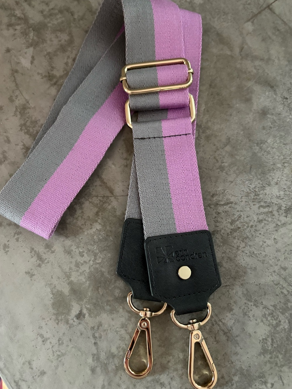 Erin Condren Woven Purple Sorbet Crossbody canvas strap. 40” long adjustable